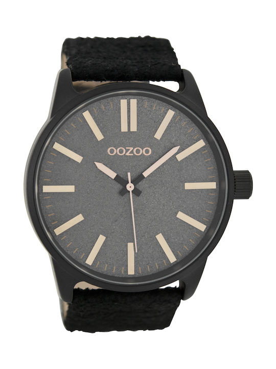 Oozoo Ceas cu Negru Curea de Piele C7468