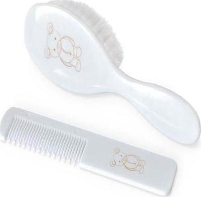 Just Baby Baby Brush & Comb White 2pcs