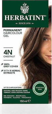 Herbatint Permanent Haircolor Gel Set Vopsea de Păr fără amoniac 4N Castan 150ml