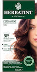 Herbatint Permanent Haircolor Gel Set Vopsea de Păr fără amoniac 5R maro deschis maro cupru 150ml