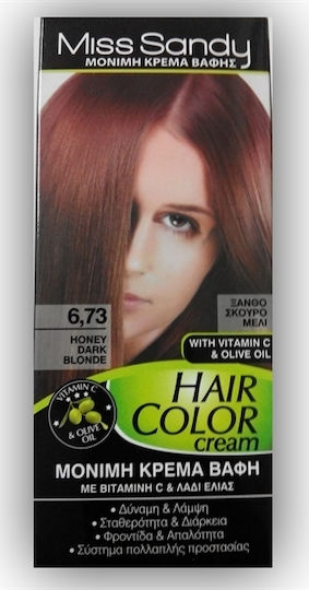 Miss Sandy Hair Color Cream Βαf Μαλλιών 6/73 Ξανθό Σκούρο Μελί 60ml