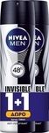 Nivea Men Invisible for Black & White Anti-perspirant Αποσμητικό 48h σε Spray 2x150ml