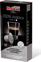 Molinari Κάψουλες Espresso Arabica Συμβατές με Μηχανή Nespresso 10caps
