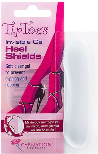 Carnation TipToes Invisible Heel Shield Foot Pads With Gel For Blisters 2 Pieces