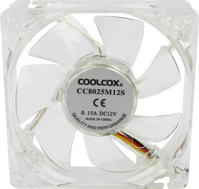 Coolcox Led Ventilator Carcasă 120mm cu Iluminare RGB și Conexiune Molex cu 4 pini 1buc Alb