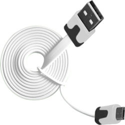MSonic 16305 Flat USB 2.0 σε micro USB 1m Λευκό