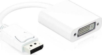 Powertech CAB-DP005 Μετατροπέας DisplayPort male σε DVI-I female Λευκό