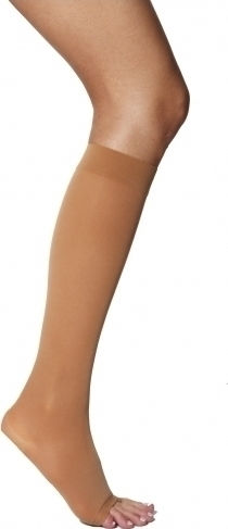 Adco Calf High Class 3 with Open Toes 07300 Compression Socks Calf High with Open Toes 30-40 mmHg Beige