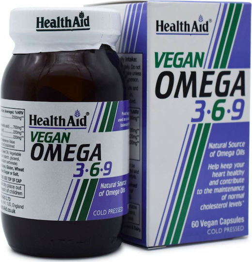 Health Aid Vegan Omega 3 6 9 Подходящо за деца 60 вегетариански капсули