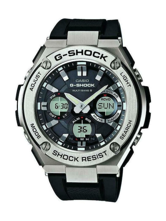 Casio G-Shock G-Steel Ρολόι Solar με Καουτσούκ Λουράκι σε Μαύρο χρώμα