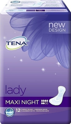 Tena Lady Night Maxi Женски Инконтинентни Подложки Увеличена Потока 6 Капки 12бр