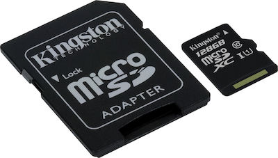 Kingston Canvas Select microSDXC 128GB Class 10 U1 UHS-I με αντάπτορα