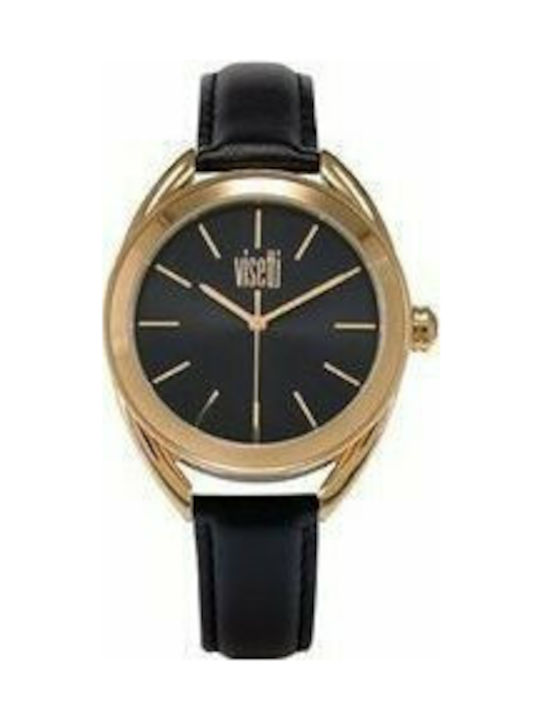 Visetti Domenica Series Watch with Black Leather Strap