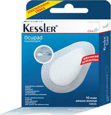 Kessler Ocupad Augenklappen in Weiß Farbe 9x7cm 10Stück