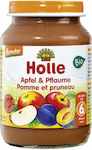 Holle Fruit Cream Μήλο & Δαμάσκηνο 6m+ Gluten Free 190gr