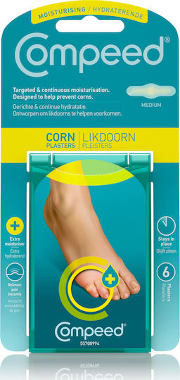 Compeed Pansamente Corn Active cu Gel pentru Călcâie Crăpate Mediu 6buc