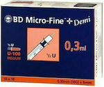 BD Micro-Fine Plus Insulin Syringes 30G x 8mm 0.3ml 100pcs