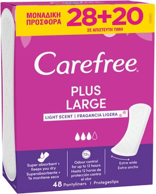 CareFree Plus Large Panty Liners Light Scent for Heavy Flow 3 Drops 28pcs & 20pcs