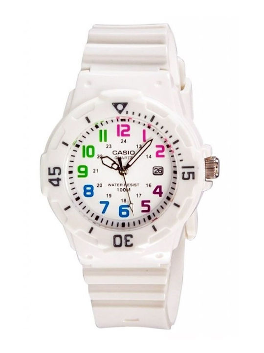 Casio Damen Uhr mit Weiß Kautschukarmband