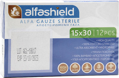 Alfashield Sterile Gaze 15x30cm 12pcs