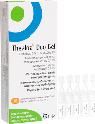Thea Pharma Hellas Thealoz Duo Gel Augentropfen mit Hyaluronsäure für Trockene Augen 30x0.4ml