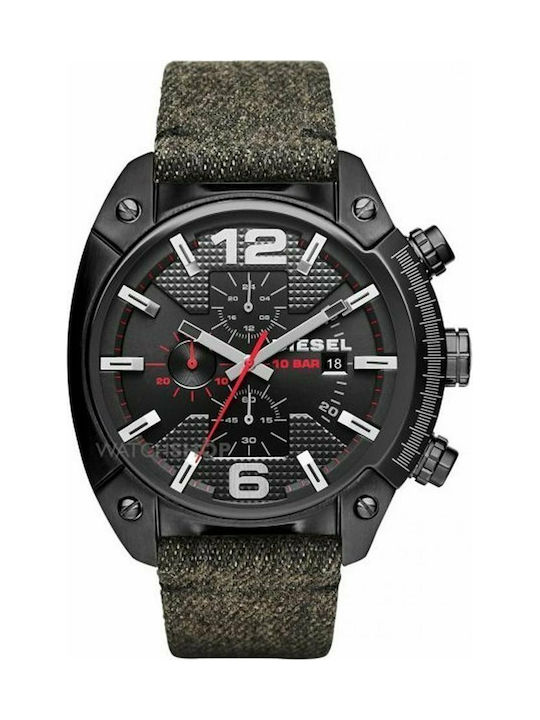 Diesel Overflow Battery Chronograph Watch with Fabric Strap Gray