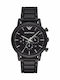 Emporio Armani Luigi Мъжки Часовник 46мм Хронограф На Батерия С Черна Стоманена Гривна
