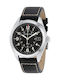 Hamilton Ανδρικό Ρολόι 40mm Μπαταρίας με Μαύρο Δερμάτινο Λουράκι