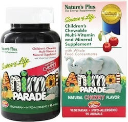 Nature's Plus Animal Parade-Cherry Vitamin for Energy & Immune System Boost Cherry 90 chewable tabs