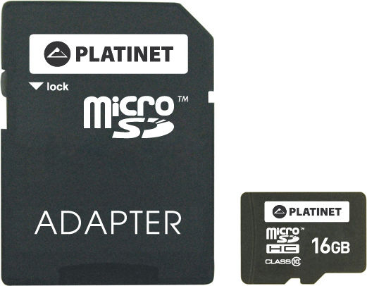 Platinet microSDHC 16GB Class 10 High Speed με αντάπτορα