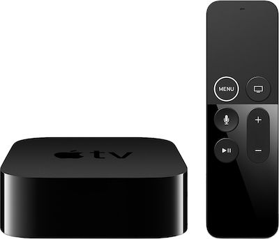 Apple TV Box TV 4th Gen Full HD με WiFi USB 2.0 / USB 3.1 (USB-C) 2GB RAM και 32GB Αποθηκευτικό Χώρο με Λειτουργικό tvOS και Siri