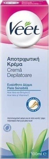 Veet Hair Removal Body Cream Suitable for Sensitive Skin with Aloe Vera 100ml