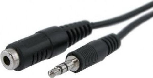 Cablu Audio Jack 3,5 Mm Male - 3,5 Mm Feminin Negru 1,5 M 18147
