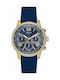 Guess Uhr Chronograph mit Blau Metallarmband W0616L2