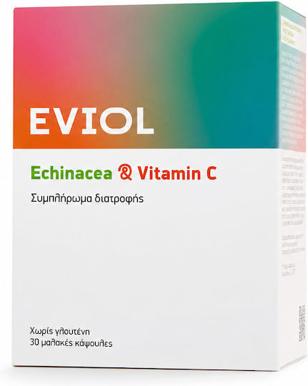 EVIOL Echinacea & Vitamina C Supliment pentru Întărirea Sistemului Imunitar 30 Capsule Moi