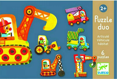 Kids Puzzle Ζωάκια & Οχήματα for 2++ Years 12pcs Djeco