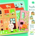 Holz Kinder Steckpuzzle Das Haus des Hasen für 1+ Jahre 12pcs Djeco