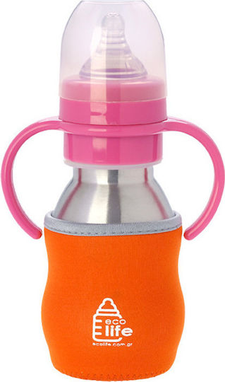 Ecolife Ανοξείδωτο Μπιμπερό 350ml Ροζ
