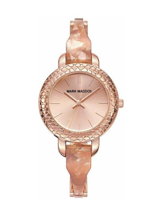 Mark Maddox Watch with Pink Gold Metal Bracelet MP0005-97