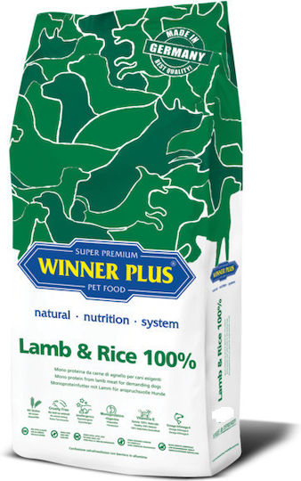 Winner Plus Lamb 100% & Rice 3kg Dry Food for Adult Dogs with Lamb and Rice