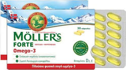 Moller's Forte Omega 3 Μουρουνέλαιο και Ιχθυέλαιο Κατάλληλο για Παιδιά 30 κάψουλες