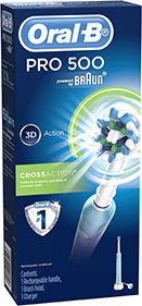 Oral-B Oral B Pro 500 CrossAction Electric Toothbrush with Timer and Pressure Sensor