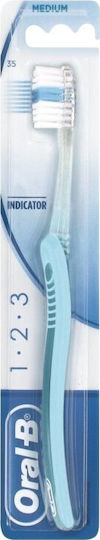 Oral-B 1-2-3 Indicator 35 Periuță de dinți Mediu Albastru deschis