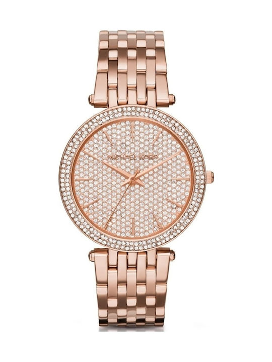 Michael Kors Darci Watch with Pink Gold Metal Bracelet