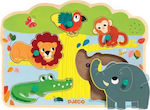 Wooden Kids Peg Puzzle Χαρούμενη Ζούγκλα for 1+ Years 5pcs Djeco