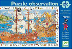 Wooden Kids Puzzle Πειρατές for 4++ Years 100pcs Djeco