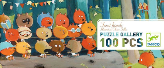 Wooden Kids Puzzle Friends in the Forest for 5++ Years 100pcs Djeco