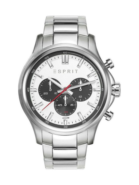 Esprit Mathias Watch Chronograph Battery with Silver Metal Bracelet