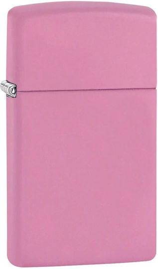 Zippo Slim Pink Matte Αντιανεμικός Αναπτήρας Φλόγας σε Ροζ χρώμα