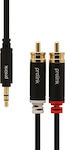 Prolink 3.5mm male - RCA male Cable Black 1.5m (HMM103-150)